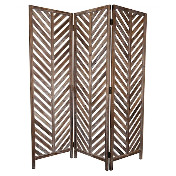 Palacedesigns 1 x 63 x 72 in. Wood Screen Brown PA3681535 - main